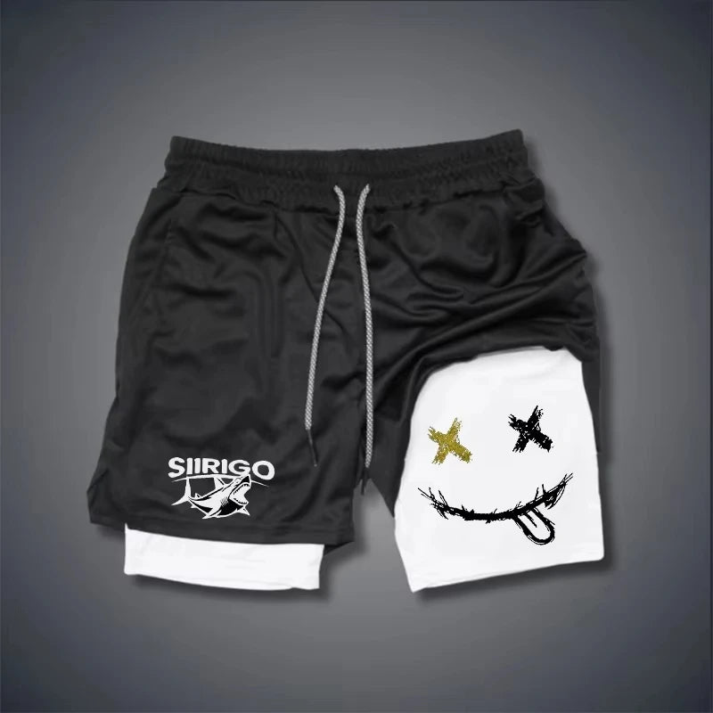 Men's 2 in 1 double layer quick drying shorts