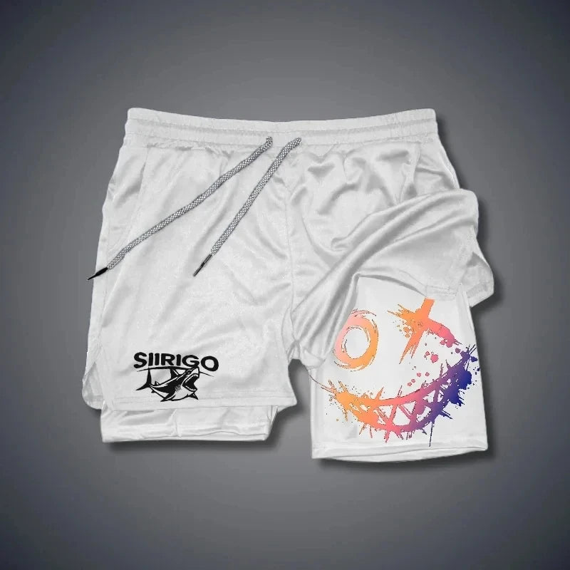Men's 2 in 1 double layer quick drying shorts