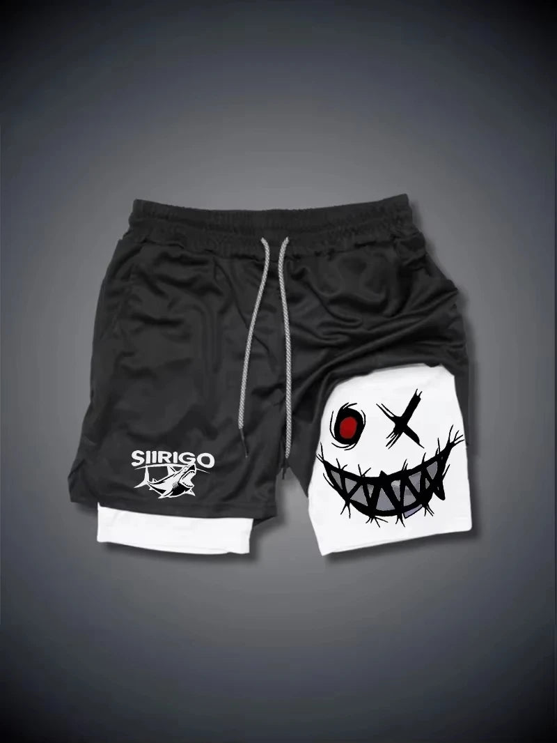 Men's 2 in 1 double layer quick drying shorts