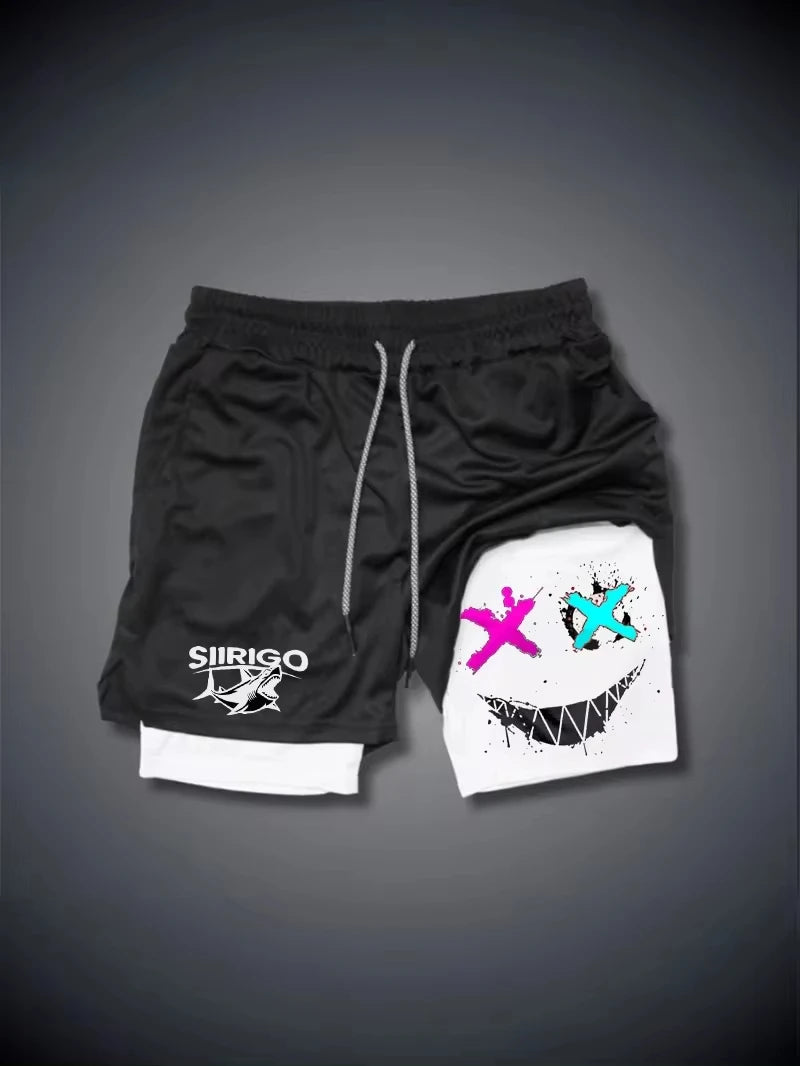 Men's 2 in 1 double layer quick drying shorts
