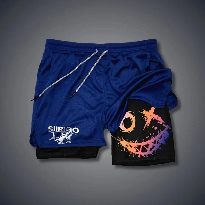 Men's 2 in 1 double layer quick drying shorts
