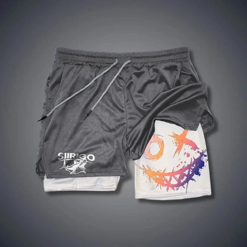 Men's 2 in 1 double layer quick drying shorts