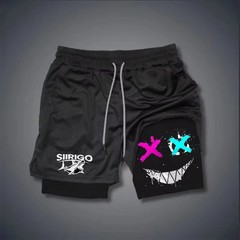 Men's 2 in 1 double layer quick drying shorts