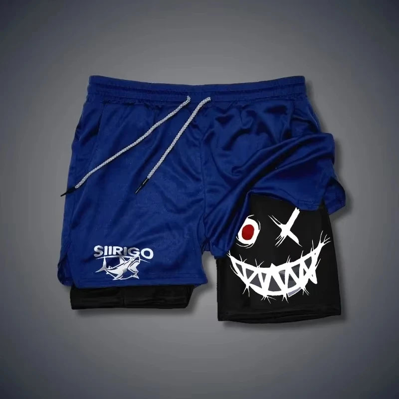 Men's 2 in 1 double layer quick drying shorts